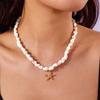Collier pendentif étoile de mer coquillage style plage d'été pour femmes Choker fait main perles coquillage conque Bijoux fête Bohème