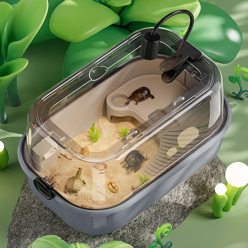 Ecological turtle breeding box with sunbathing platform and climbing platform, Brazilian turtle breeding tank, turtle basin
