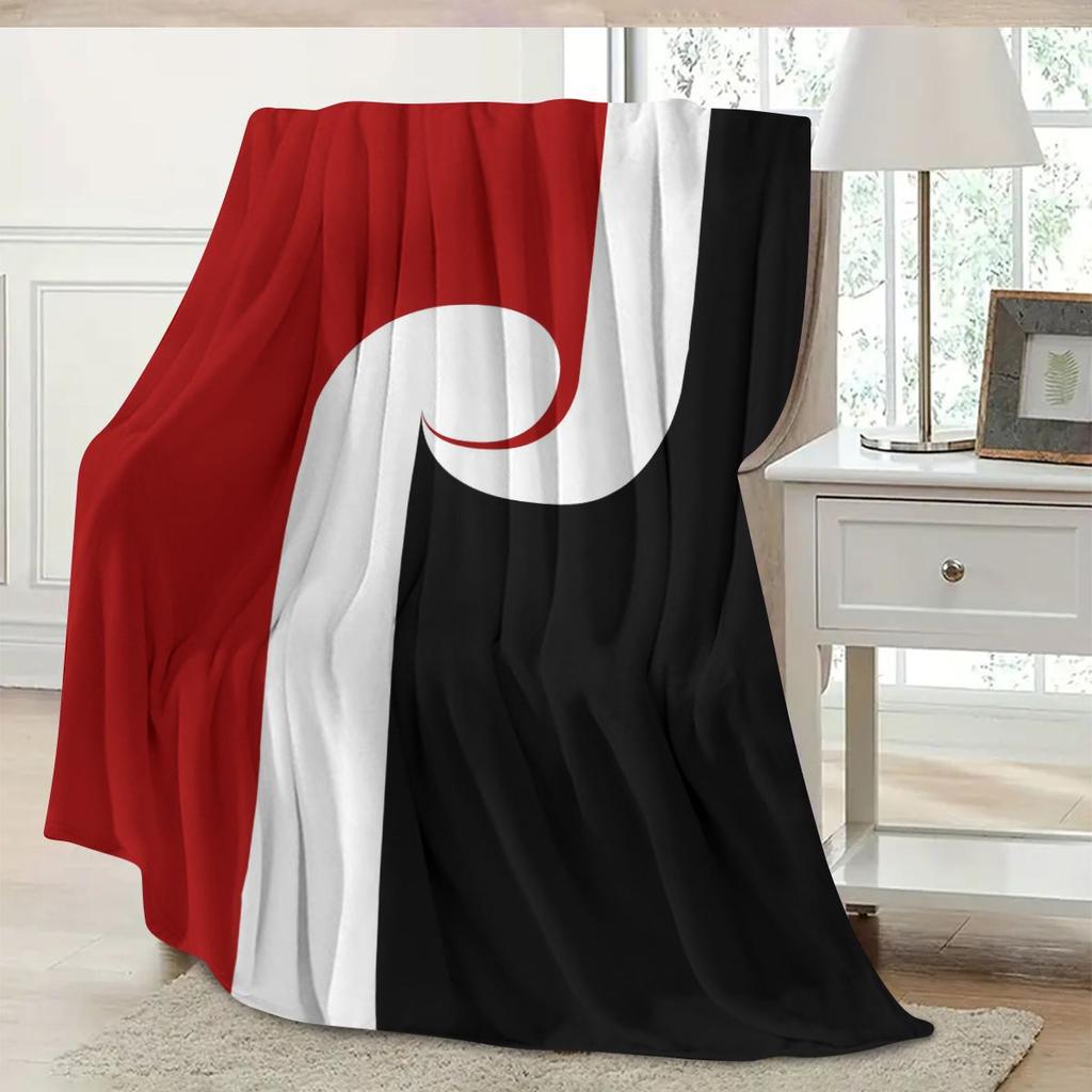 Colorful Maori Flag Theme Flannel Printed Blanket Suitable for All Seasons Suitable for Living Room Office Sofa and Travel