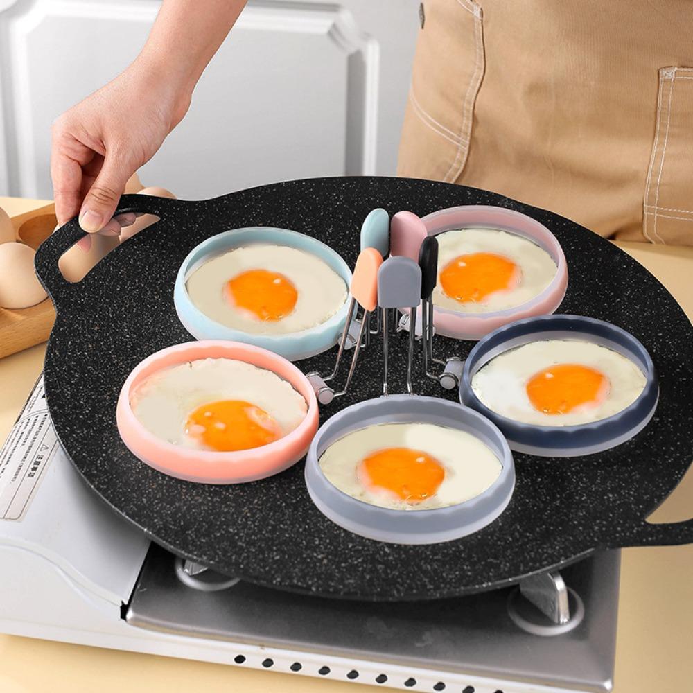 2 Pieces Heat-resistant Round Fried Eggs Mold Scald-proof Handle Muffin Mold Omelet Mold  Cookies