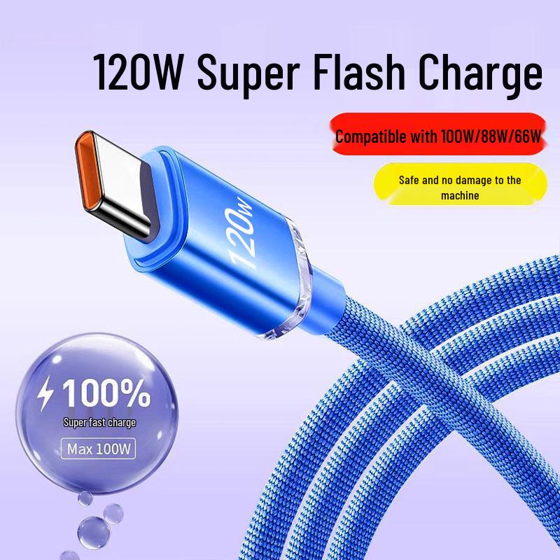Jingyao 120W Super Fast Type-C Charging Cable for Huawei Honor 6A