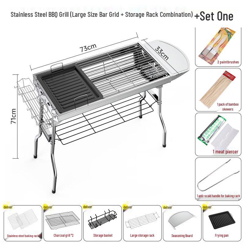 Tri-polar Stainless Steel Folding BBQ Grill
