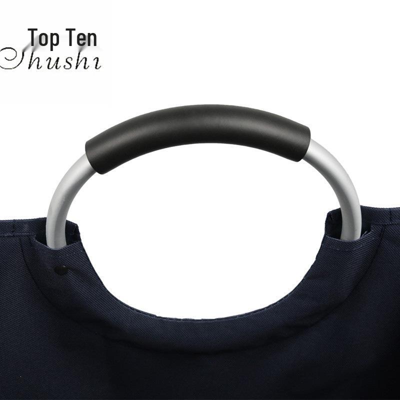 Large Round Printed Oxford Cloth Laundry Basket - Stylish Home Storage