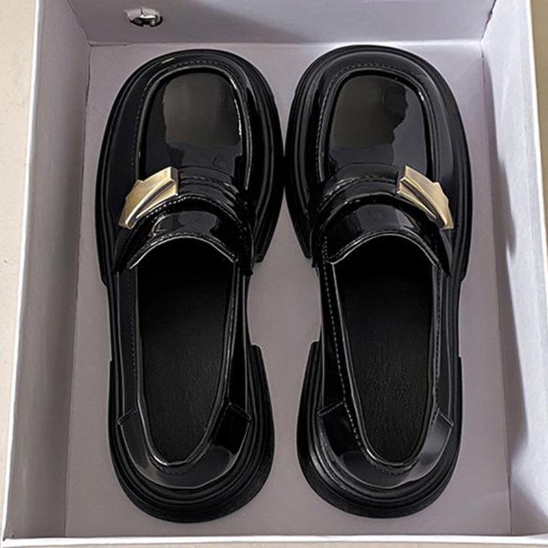 Black Platform British Style Small Leather Shoes Women's Autumn New Retro Versatile Mary Jane