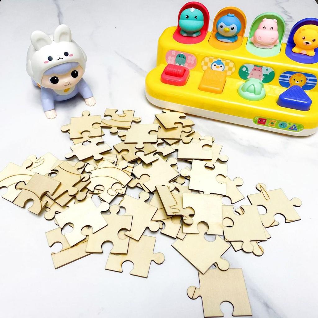 Eco-Friendly Children's Poplar Wood DIY Puzzle Toy - Educational & Decorative Pattern