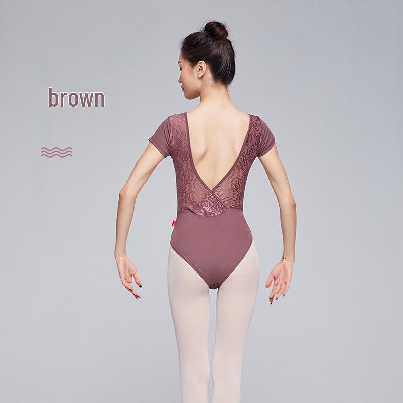 Women's Lace Backless Ballet & Yoga Leotard - Adult Dancewear & Body Shaping Practice Outfit