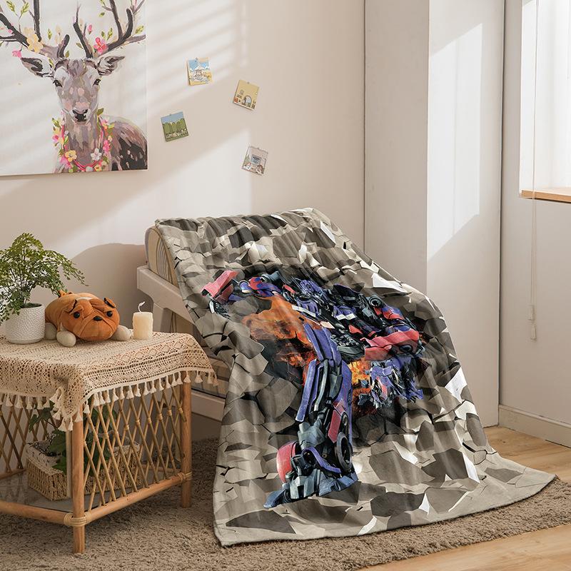 Transformers Series Flannel Blanket 2D Printed Sofa Blanket Thickened Blanket