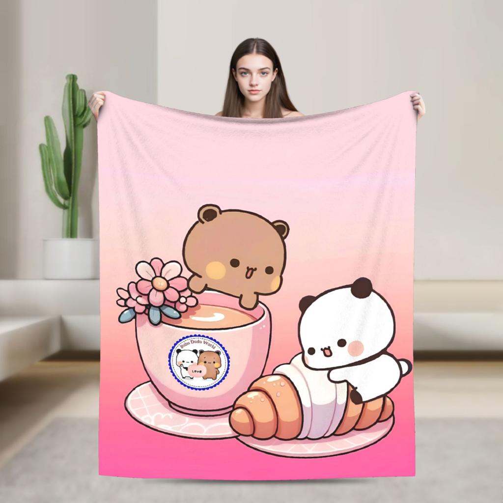 Bubu Dudu Flannel Blanket Winter  Warm Soft Throw Blanket for Kids Adult Couch Chair Funny Bedspread Sofa Bed Cover