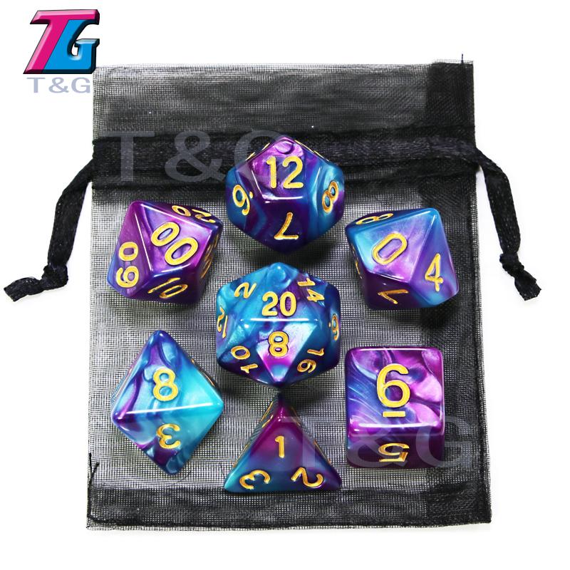 Dice DND Game Dice Role Dice Mixing Colours Dice Collection With Pouch 9 Different Styles Available For Lightweight Toys DND RPG TRPG Games