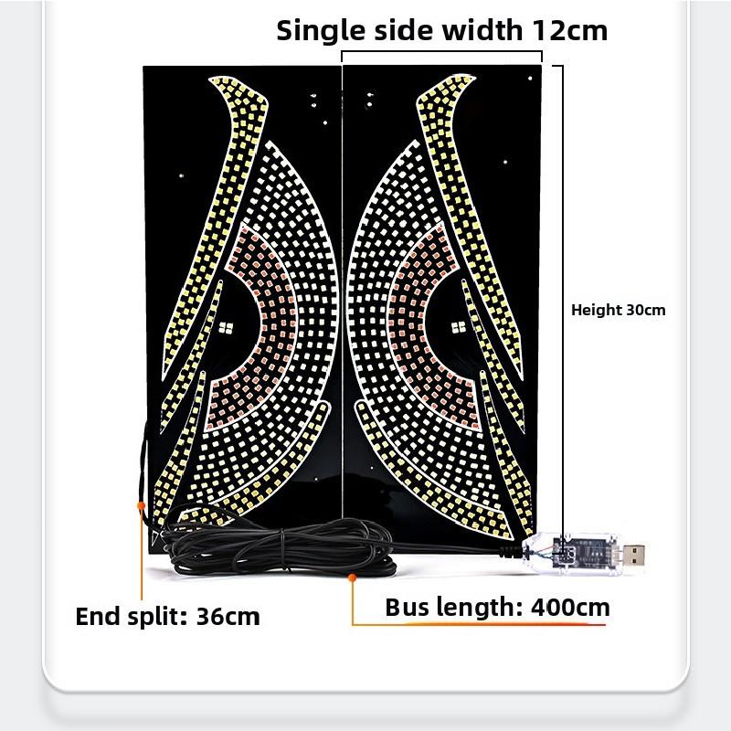 Colorful Devil Eyes Led Lights For Car Truck Windshield Warning Strobe Lights USB Plug-in Panel Decorations Internal Accessories