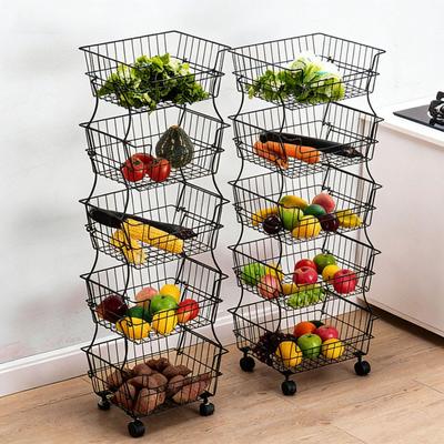 Compact Kitchen Trolley: Multi-Layer Detachable Storage Rack for Fruits, Vegetables, Snacks - Ideal for Living Room or Bedroom.
