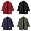 Herren Chinesischer Stil Dreiviertelarm Tang Anzug Kimono Leinen Strickjacke