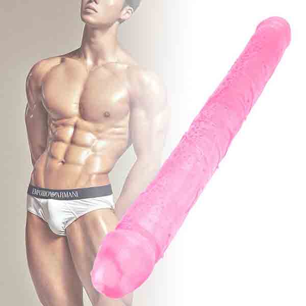 Doppelköpiger Hautsimulations-Dildo G-Punkt Weibliches Masturbationsgerät Orgasmus Super Langer Analplug Penis Erwachsenen Sexspielzeug