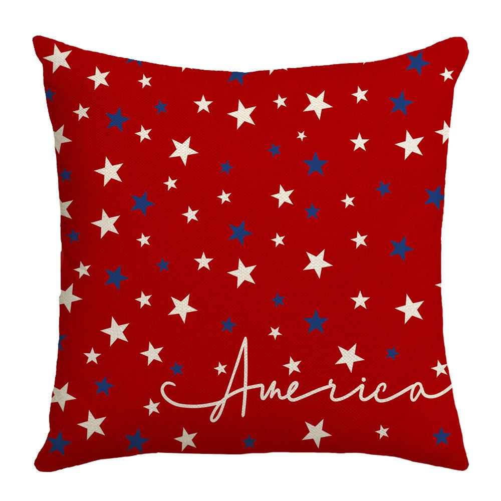 

New Independence Day Printed Pillow Cover Simple Striped Sofa Bedroom Pillow Cover Cushion Cover 45 * 45Cm (without core)
