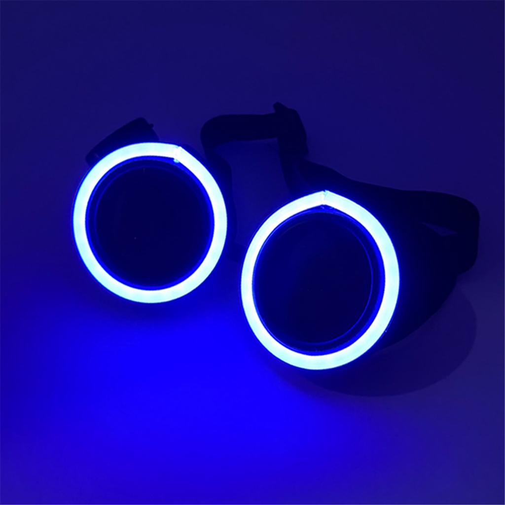 Occhiali LED Rotondi 2026 Disco Fluorescenti Festa Punk Luminosi Uomo Donna Bar Locale Notturno Occhiali al Neon Forniture per Concerti Musicali