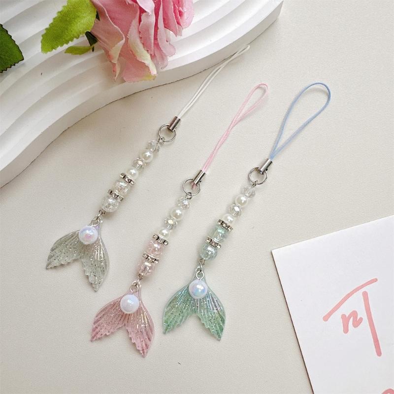 Lovely Mermaids Phone Charm Pendant Sturdy Acrylics Phone Strap for Easy To Use Fashionable Bag Accessory Decoration