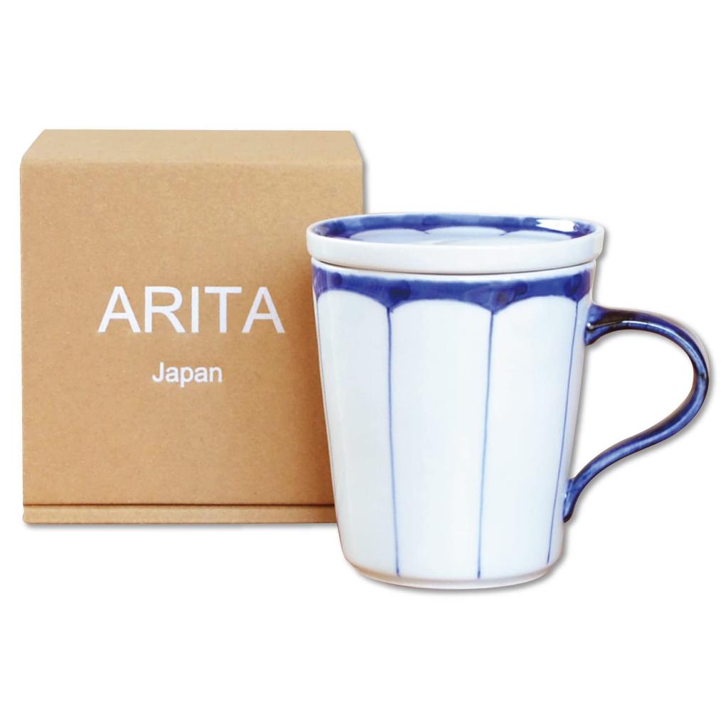Mug with Gift Arita Microwave Coffee Orange Blue Lid, Present, Boxed, Ware, Safe, Cup, Split,