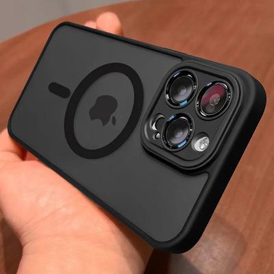 Magnetischer Luxus-Objektivschutz Matte Durchscheinende Hülle Für iPhone 17 16 15 14 13 12 11 Pro Max Für Magsafe Kabellose Ladegerät Abdeckung