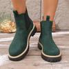 Martin Boots 2025 New Round-toe Fashion Leather Boots Matte Mid-Top Chelsea Boots Fashionable Casual Versatile Women's Boots