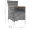 vidaXL 9 piece Garden Dining Set with Cushions Gray
