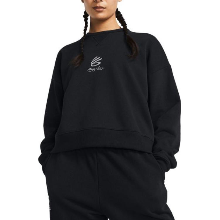 Under Armour Curry X Bruce Lee Collaboration SS24 Spring Collection Dragon Pattern Printed Pullover Crewneck Sweatshirt Women Sweatshirt 1385300-001
