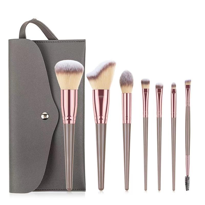 7/15Pcs Professional Makeup Brushes Set Brown Cosmetics Tools for Women Powder Eye Shadow Foundation Contour Blusher Beauty