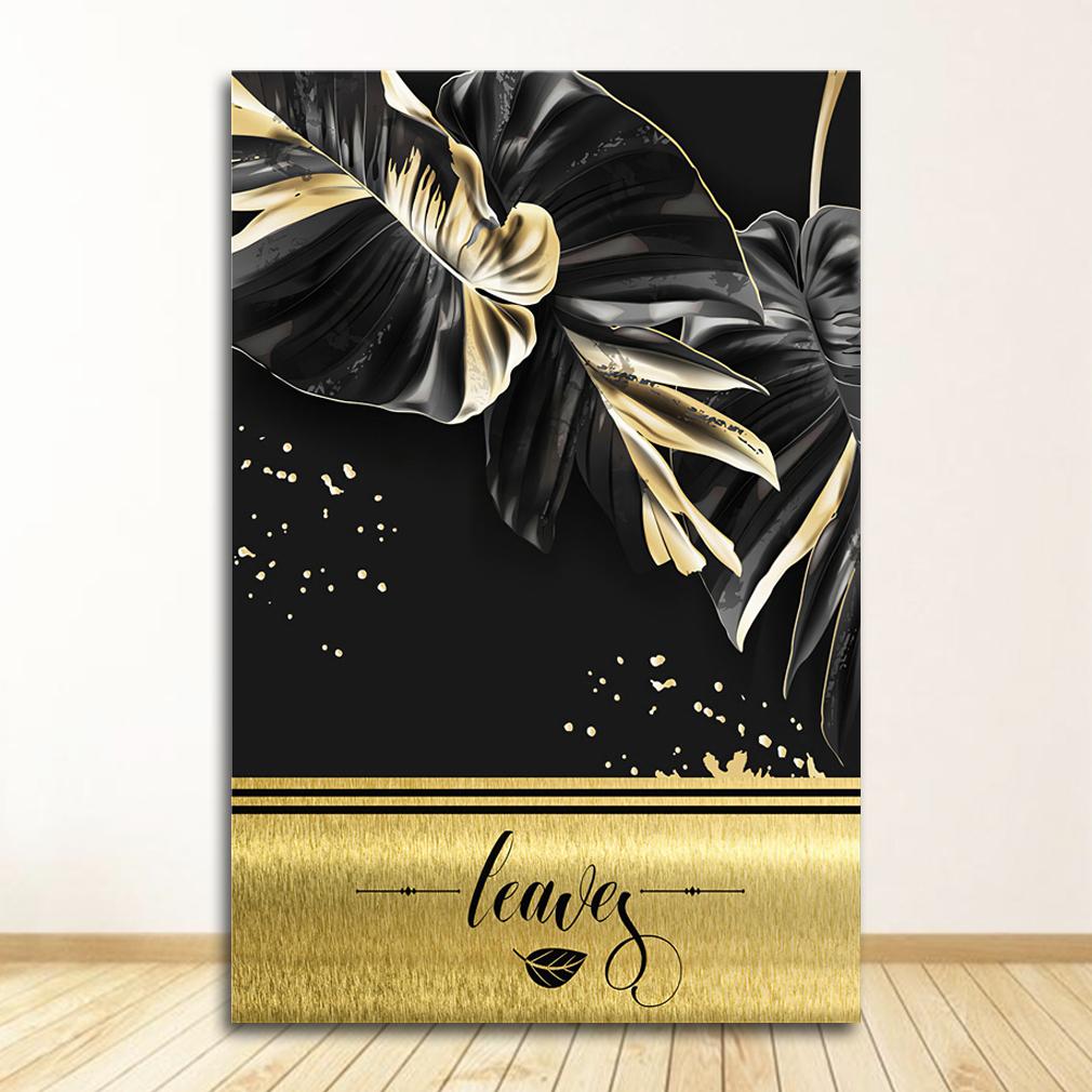Nordic Canvas Painting Wall Art Tropical Leaves Posters and Prints for Living Room Decor Gold Plant Picture Home Decor Wholesale