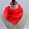 50x50cm Women Solid Square Scarf Single Performance Boy Girl Small Simulation Silk Scarves Flight Attendant Party Gift