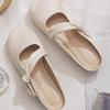 Sheepskin version~ One-pedal lazy shoes French bag head with skirt half slippers women's summer wear 2025 new models
