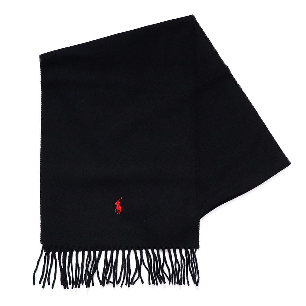 Polo Ralph Lauren PC0476 Pony for Men and Women Muffler, Print, Simple, Classic, Unisex, (001(BLACK)) [Used]
