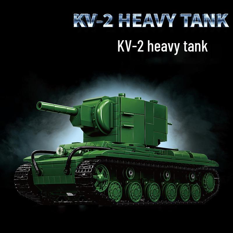 

High-Difficulty WWII KV2 Heavy Tank Assembly Blocks Model Toy for Kids