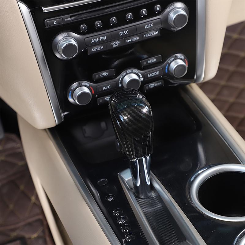 For Nissan Pathfinder 2013-2018 ABS Carbon Fiber Car Gear Head Protection Cover Decorative Stickers Car Accessories