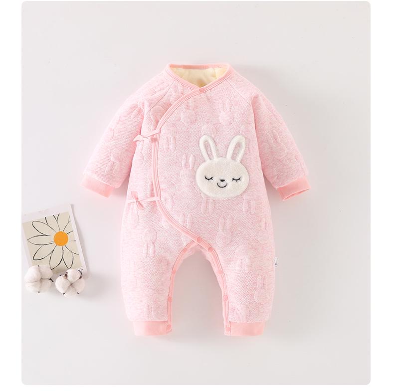 Thickened Winter Baby Bodysuit: Warm Padded Long Sleeve Romper for Newborns