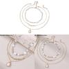 Geometric Artificial Pearl Pendant Necklace For Women With Multilayer Chain Summer Style