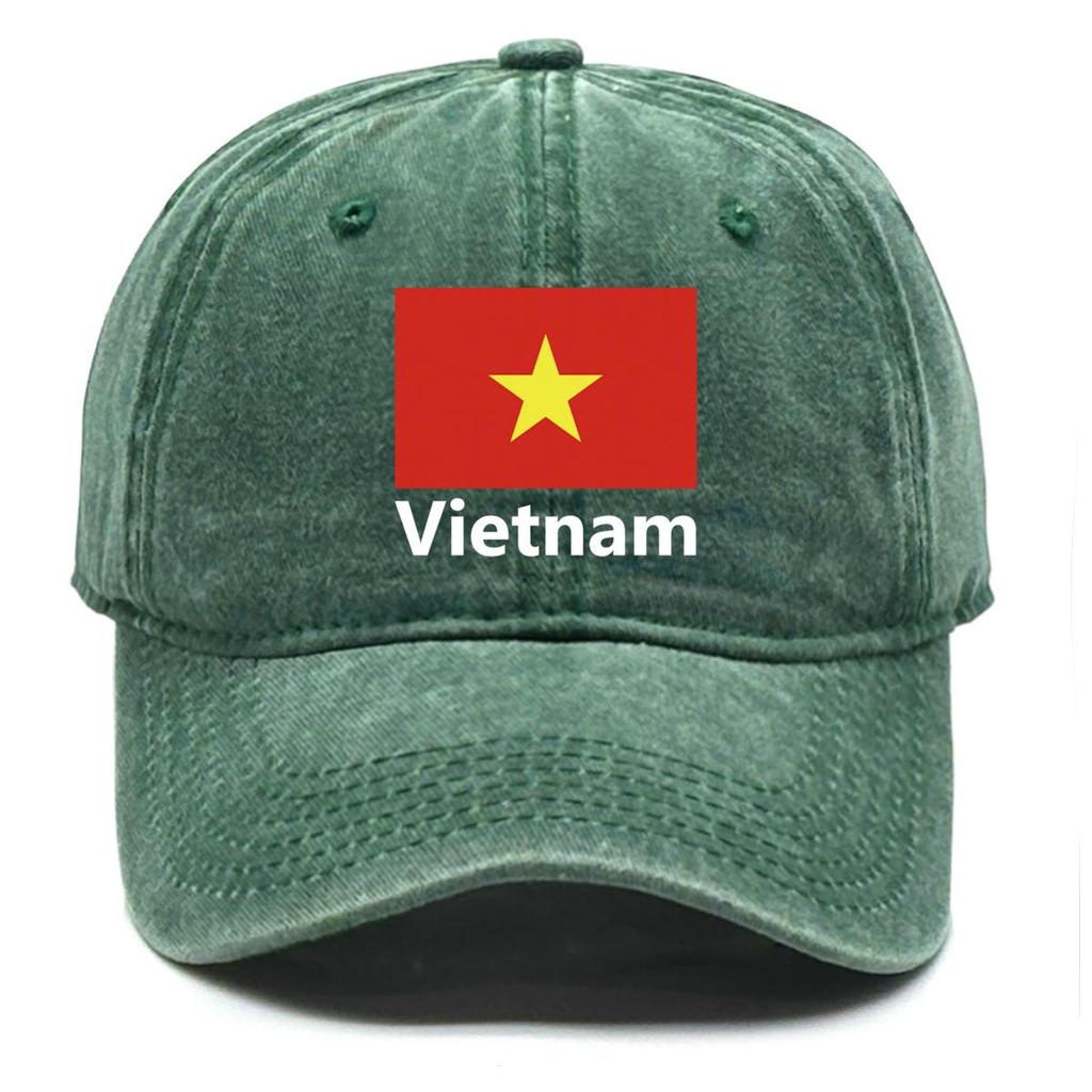 Flag of Vietnam Print Snapback Baseball Hat, Patriotic Dad Hat Hip Hop Adjustable Strap Sporting Raw Brim Adjustable Baseball Cap