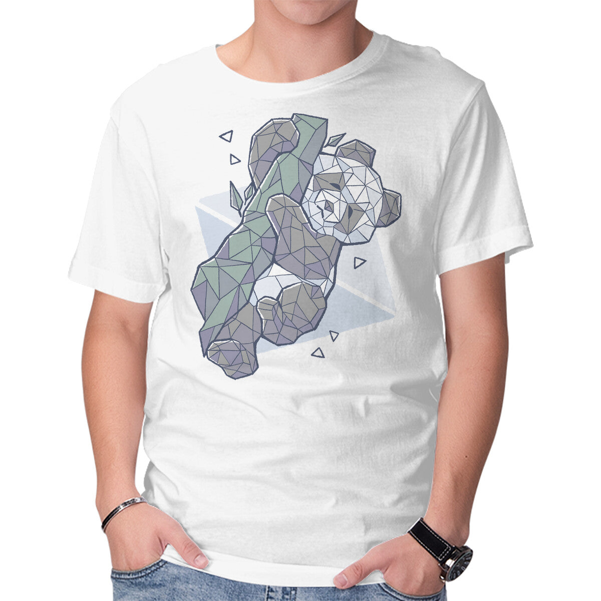 Unisex Crew Neck T-Shirt Paper Panda Graphic Short Sleeve Casual Tee M