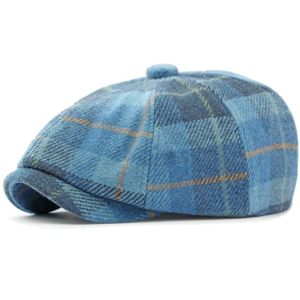 HT4970 Mens Berets Women Vintage Artist Painter Plaid Beret Hat Male Female Flat Cap New Autumn Winter Hat Octagonal Beret Caps