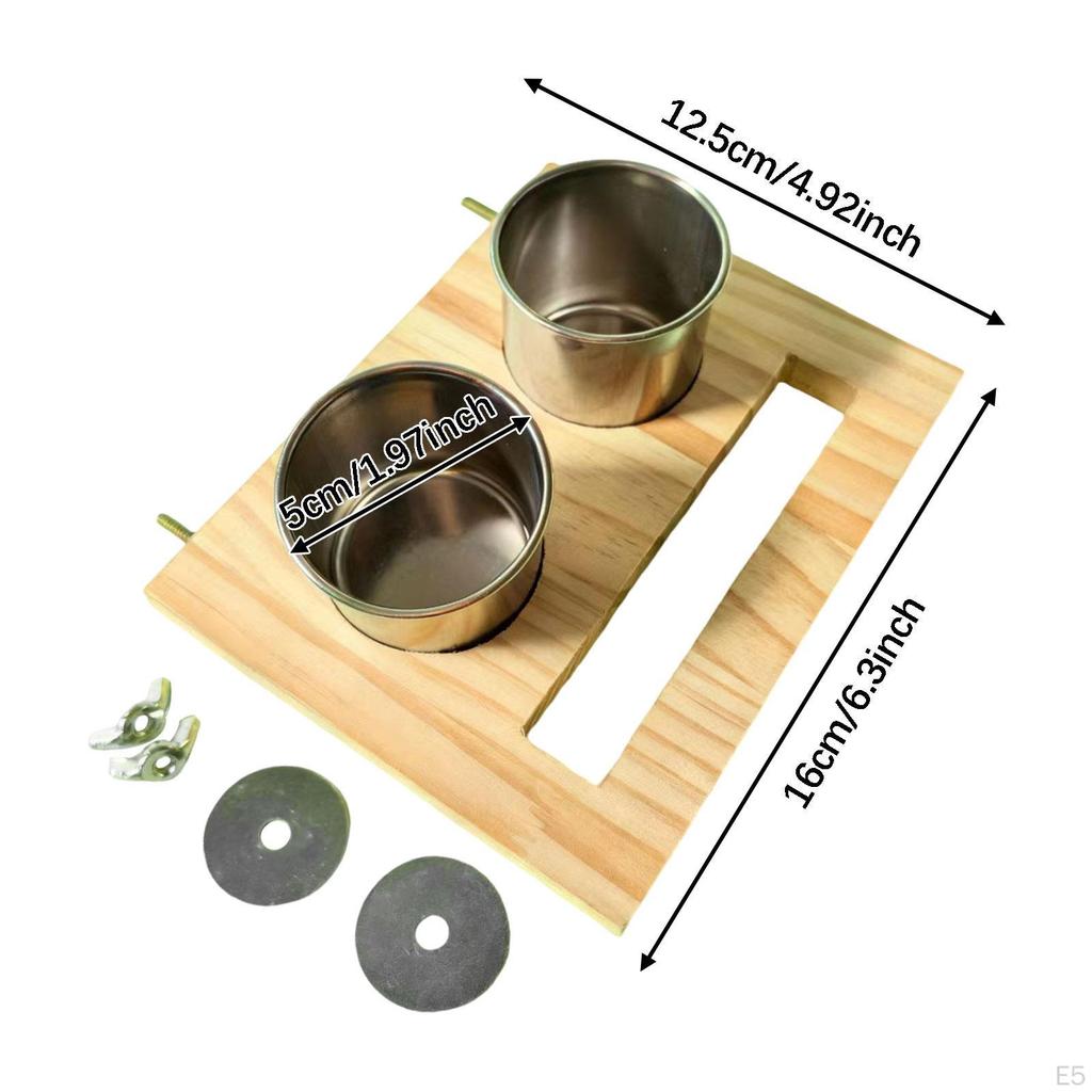 Bird Perch Feed Cup ,Hanging Feeder, Watering Supplies, Birdcage Bowl, Parrot Wood Stand Toy