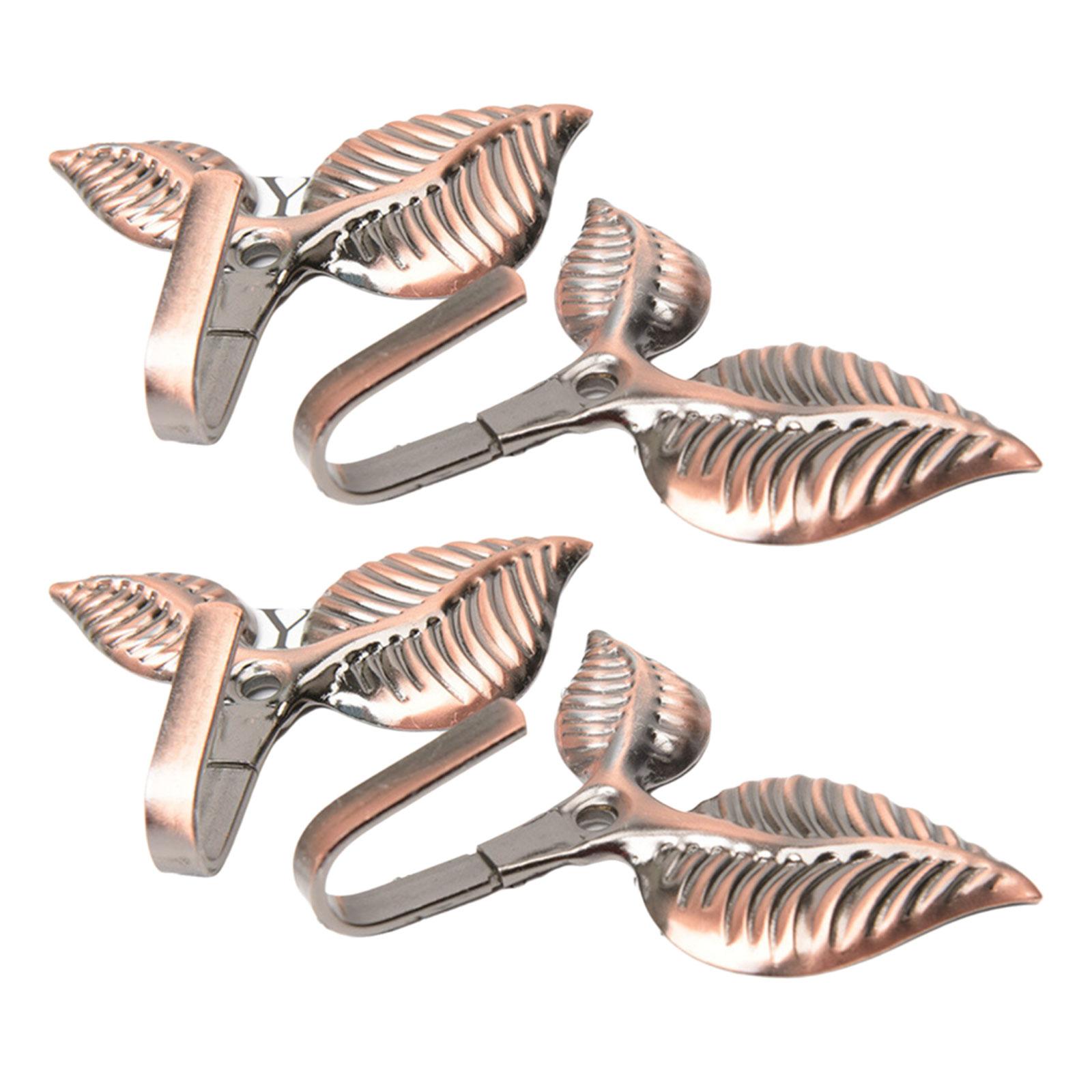 

4Pcs Leaf Shape Curtain Tiebacks Cotton Rope Curtain Holdbacks Hooks Home Decoration for Living Room Bedroom 3