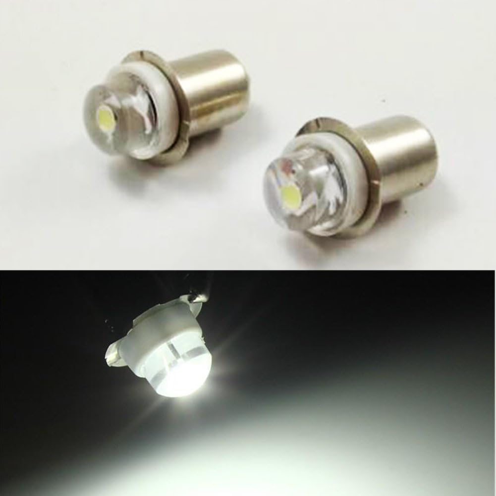 5x P13.5S 3V 4.5V 6V 0.5W 0.75W 6000k White LED Light Bulb Torch Headlight Mini Head Lamp Flashlight (5-Pack)