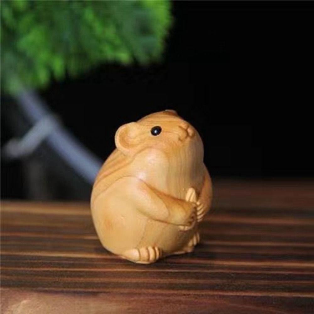 Mini Wood Carving Wood Carving Twelve Zodiac Wooden Zodiac Wood Little Animal Model  New Year Gift