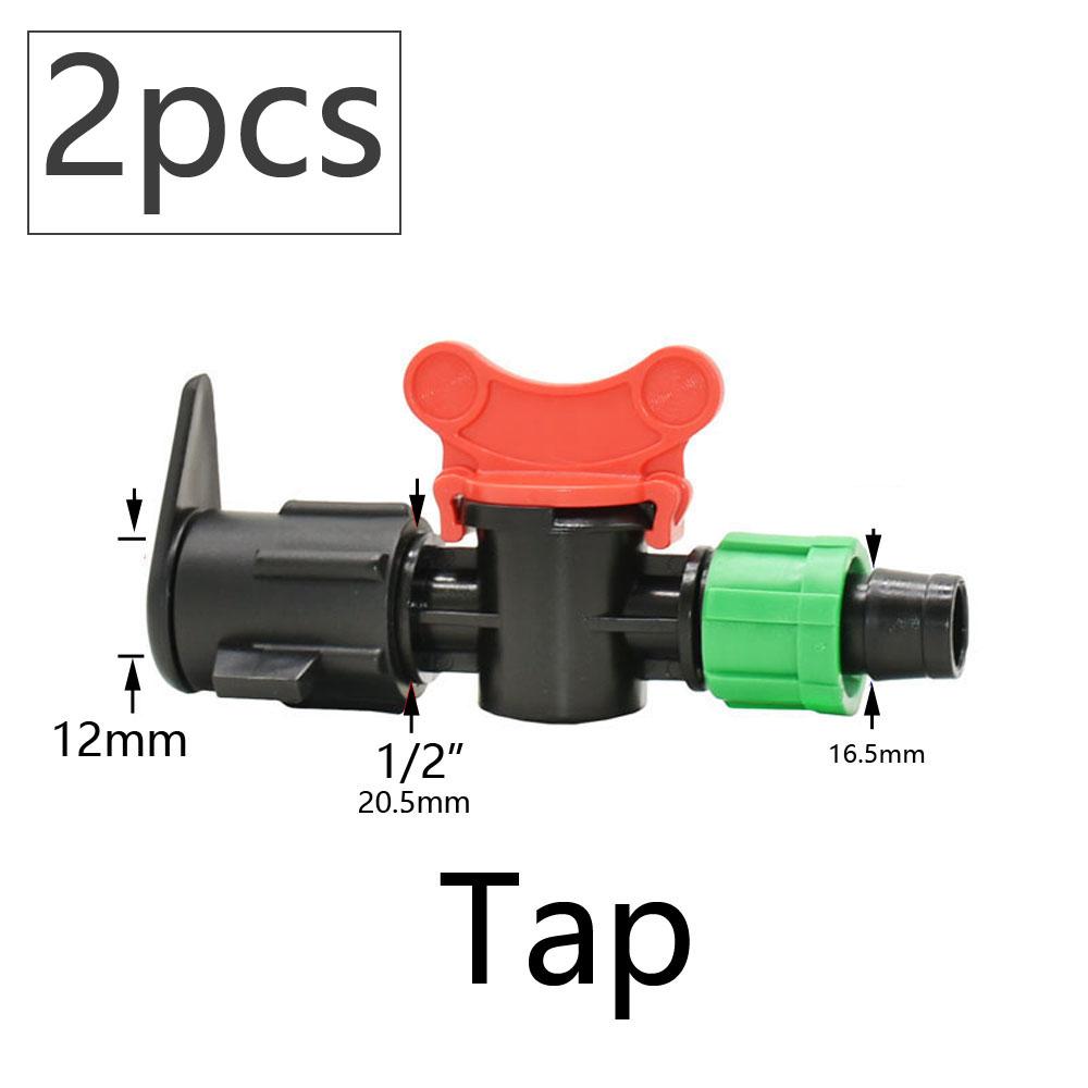 16mm 5/8'' Nastro per Irrigazione a Goccia Valvola di Intercettazione Gomito Raccordo a T Tappo Terminale Connettore a Blocco Filettato Tubo per Irrigazione da Giardino Giunti per Tubo Flessibile