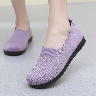 2024 Women's Summer Shoes Mesh Breathable Light Slip On Flat Casual Shoes Ladies Loafers Socks Shoes for Women Zapatillas Mujer