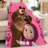 Cartoon M Masha and the bearers Blanket Warm And Soft Suitable For Bedroom Living Room Sofa Bed Office Travel Camping
