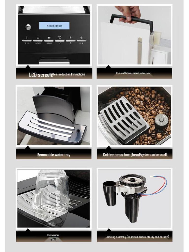 Kalamai 1604 Fully Automatic Italian Coffee Machine, Compact & Portable for Office