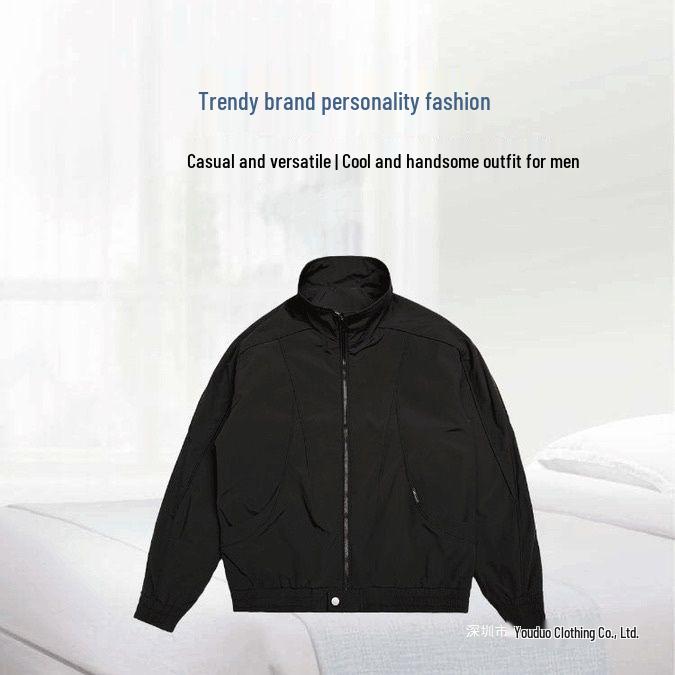 Korean Style Men's Stand Collar Jacket - Trendy, Cool & Casual (2025)