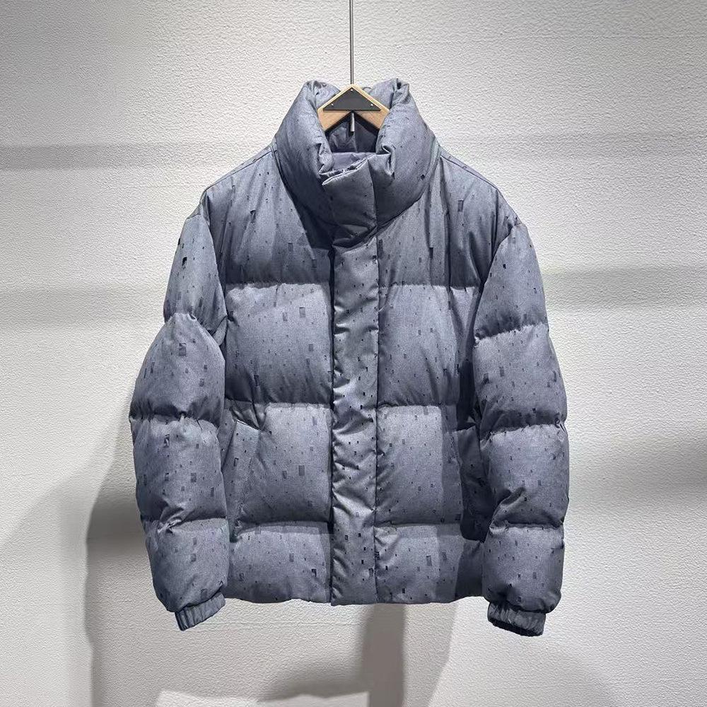 

2025 Men s Trendy Laser-Cut Versatile Winter Down Jacket 2XL сірий колір