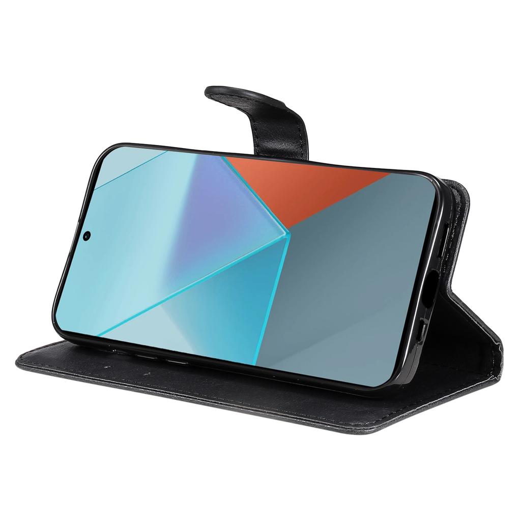 For Xiaomi Poco X6 5G/Redmi Note 13 Pro 5G Case Solid Color Leather Mobile Cover Wallet Stand with Strap