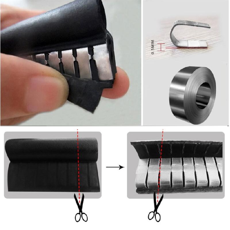 New 4m/13ft Rubber Built-in Stainless Car Door Edge Engine Hood Trunk Sealing Strip