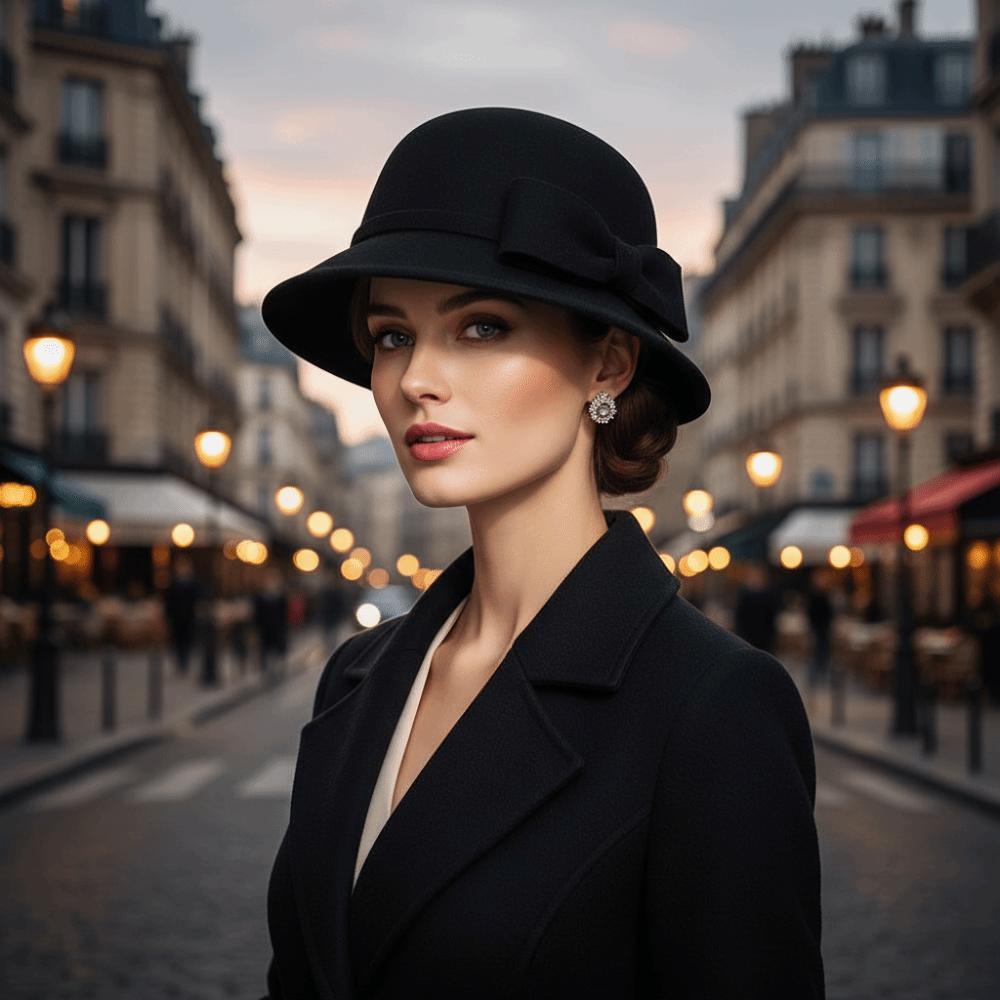 Solid Color Bow Topper Hat French Style Woolen Bucket Hat Women Fisherman Hat Autumn Winter